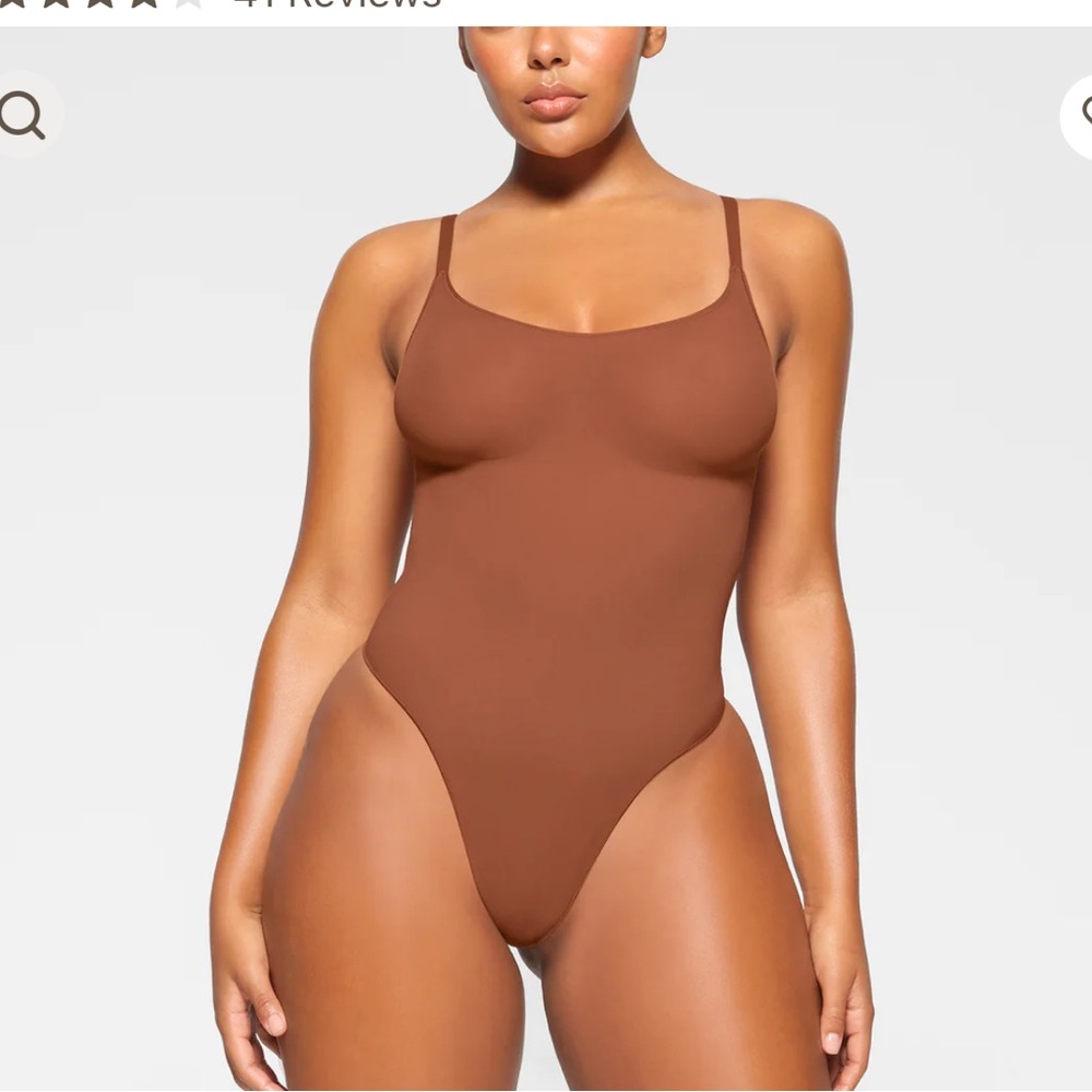 SKIMS Cocoa Shapewear Thong Bodysuit - *NEW NEVER WORN*
